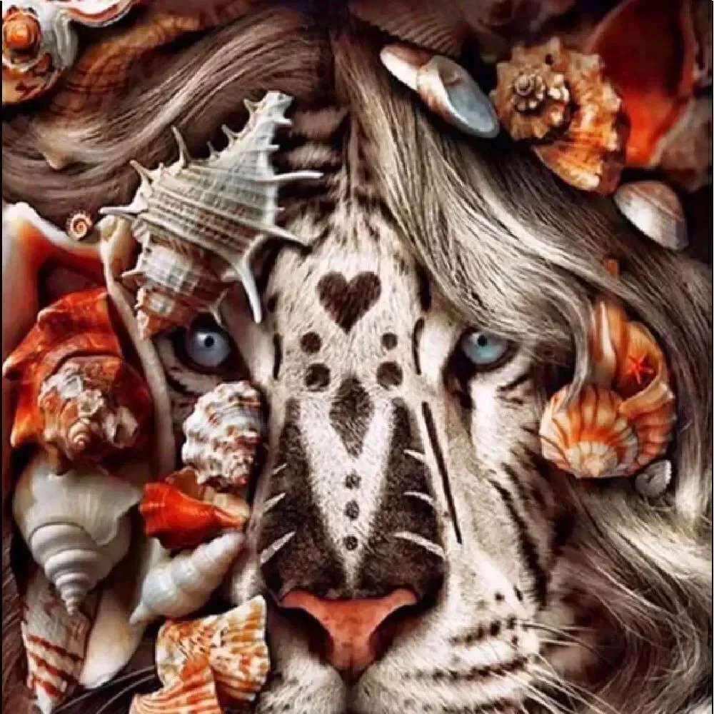 LION & Shells Diamond Painting! To be completed.